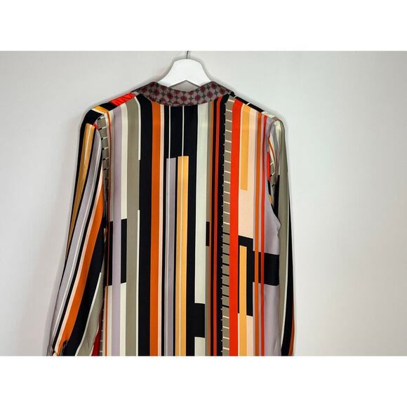 Alexis Payton Striped Long Sleeve Button-Up Shirt Dress Multi Women's Size S NWT - Picture 10 of 11